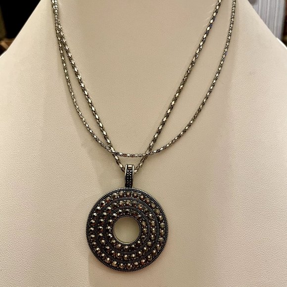 Premier Designs Double Strand Necklace & Removable Pendant - Picture 1 of 9